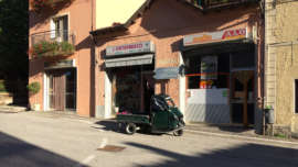 Three wheeled Ape in the street in Pennabilli, Emilia-Romagna, Italy